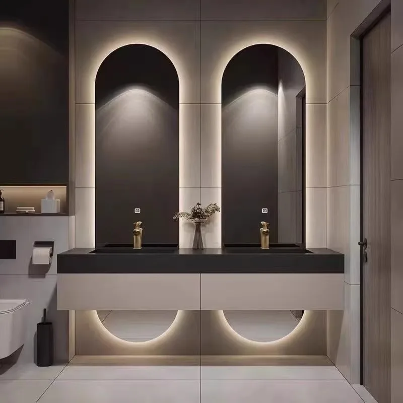 Modern Bathroom Vanity LED Touch Illuminate Mirror Wall-mounted High Quality Durable Design Apartment Dining Hotel Home 5 Year