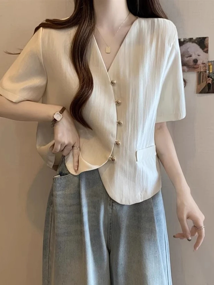

Korean Sle ort irt Women Summer 2026 New Small Size Casual Faion High-End Feeling Outerwear ort Top Women