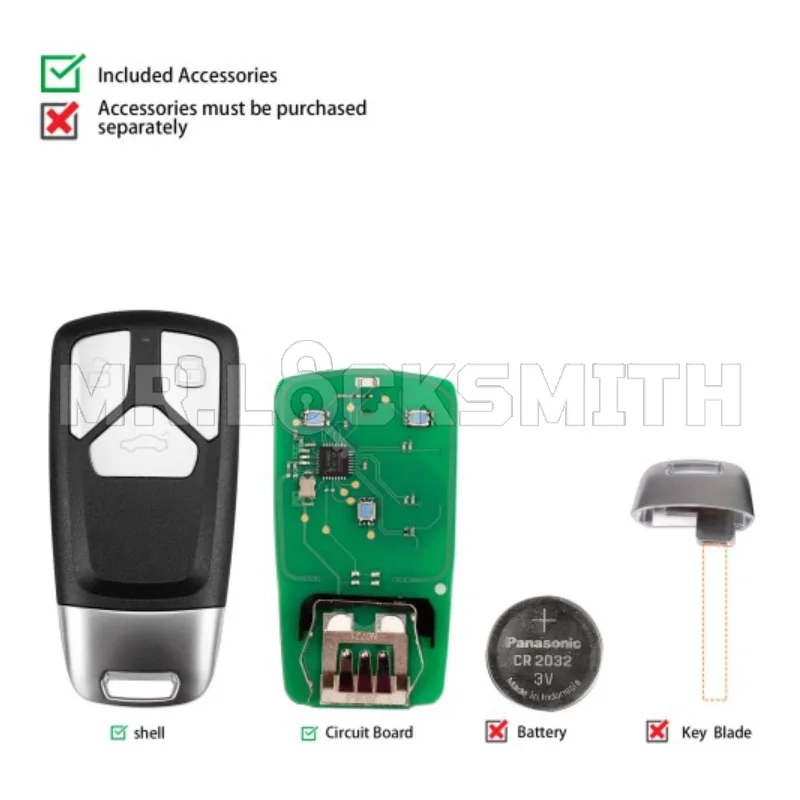 MRLOCKSMITH KEYDIY Universal Smart Remote Key KD ZB Series ZB26 ZB26-3 3 Buttons For Audi Type