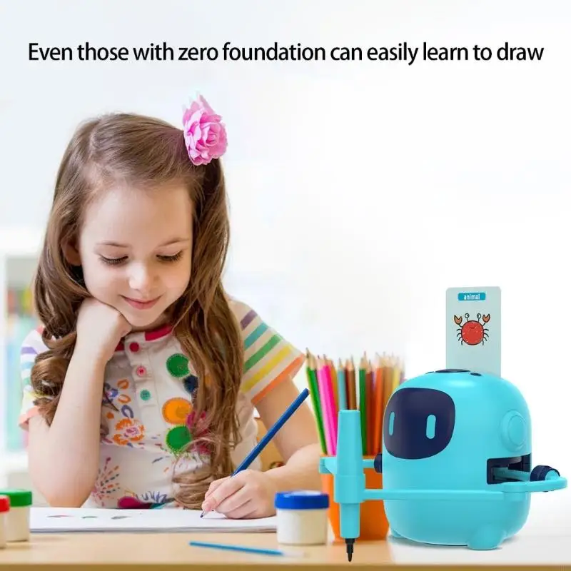Creative Art Drawing Robot Toy For Kids Interactive Learning Tool Color Recognition Development L8RB