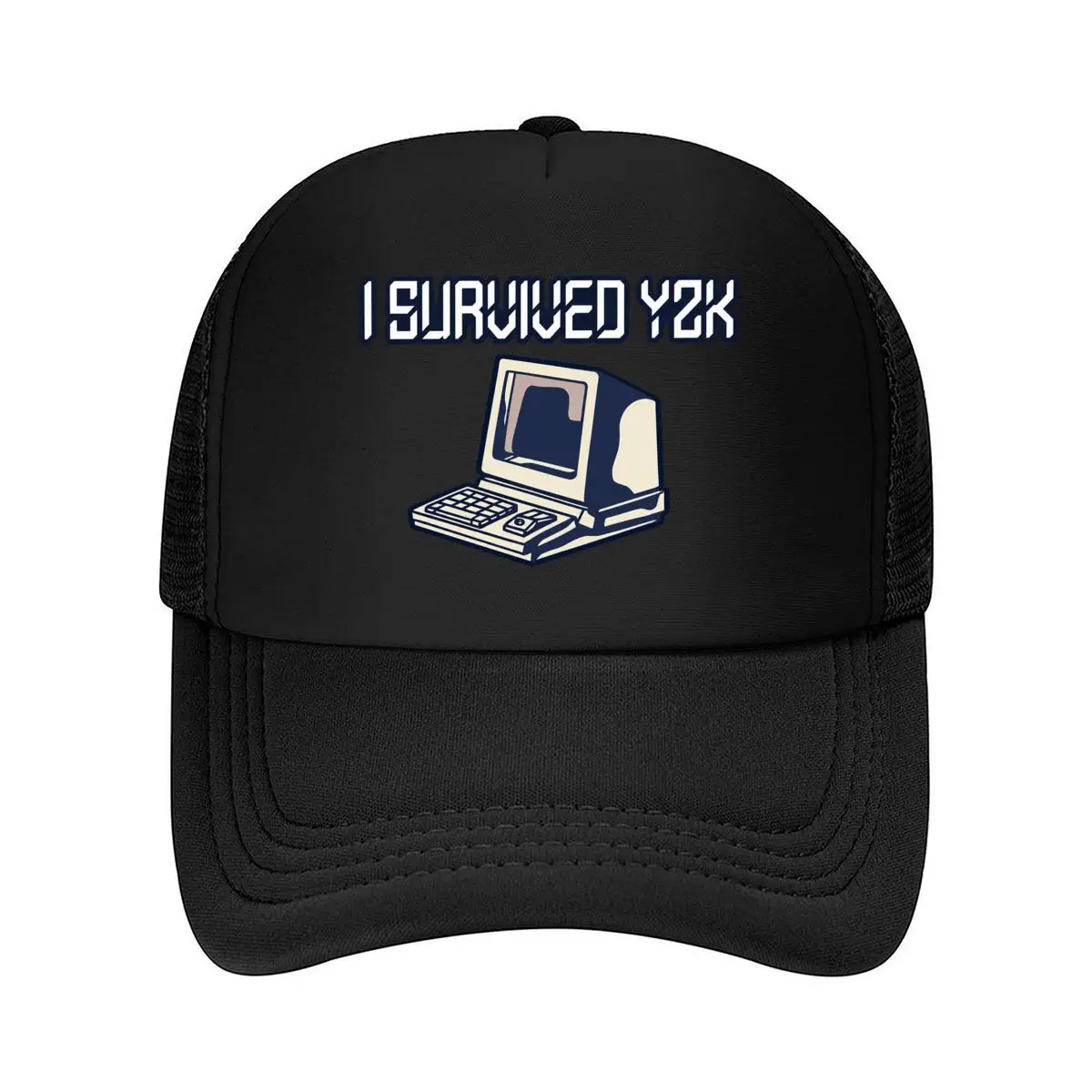 Survived Y2K Vintage Computer Retro Technology Graphic Mesh Baseball Cap Hip Hop Dad Hat For Womens Unisex Female