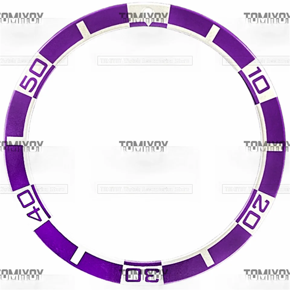 ขอบแบนอลูมิเนียมสีดำเขียวแดงน้ำเงิน38มม. × 31.5มม. เหมาะสำหรับนาฬิกากลไกผู้ชายของ Seiko