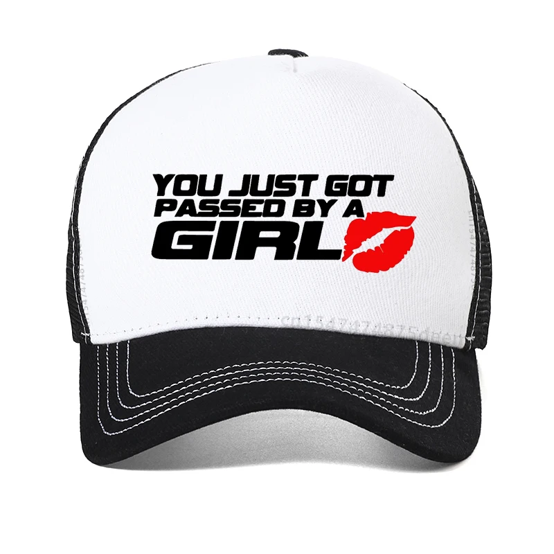 You Just Got Passed By A Girl Baseball Cap fashion Cool Summer Adjustable Mesh Breathable Trucker Caps