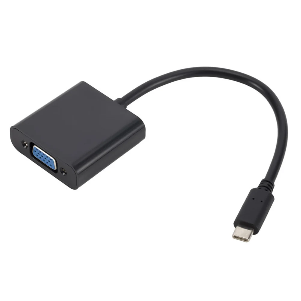 

Durable Type-C Male to VGA Female Full 1080P USB 31 Adapter Cable for Projector Monitor (Black) type-c to vga converter cabl