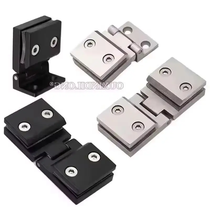 Brand New 2PCS 304 Stainless Steel Precision Casting Glass Cabinet Hinges Showcase Display Cabinet Door Hinges for 6~8mm Glass