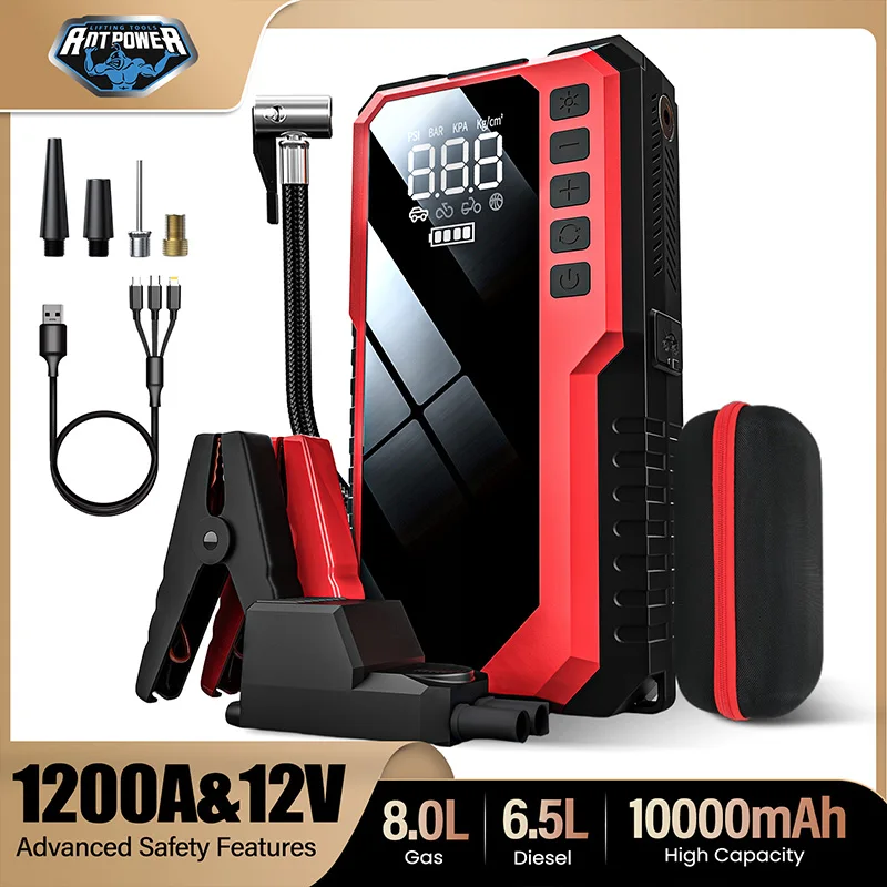 AntPower Avviatore d'Emergenza Portatile per Auto 10000mAh, Power Bank 1200A per Avviamento Auto