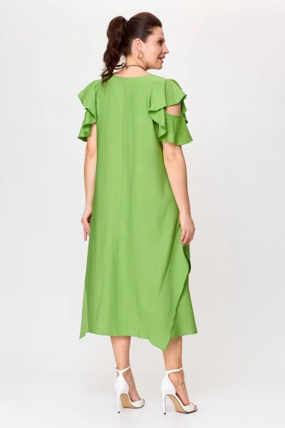 フリルスリーブのロングサマードレス