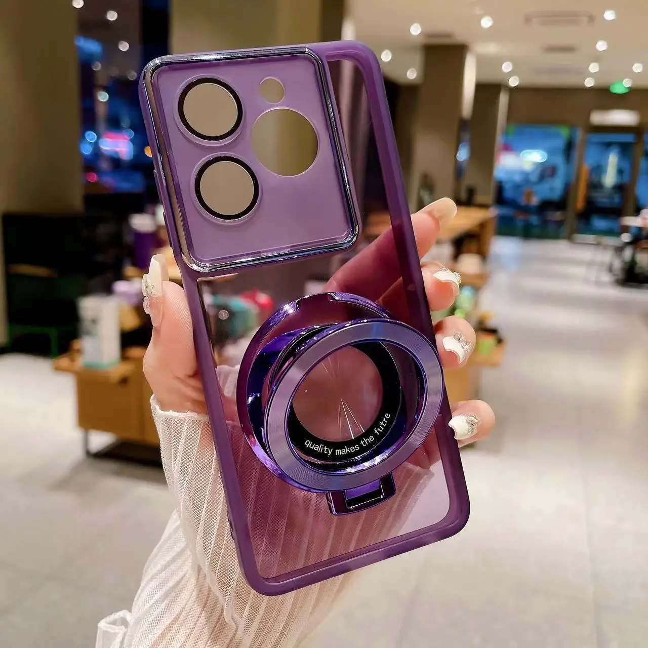 Magnetische Ringhalterung Halter Handyhülle für Xiaomi Redmi Note 13 9 8 7 13C 12C 11 10 12 13 Pro Plus Turbo 3 Transparente Abdeckung – Detail 3