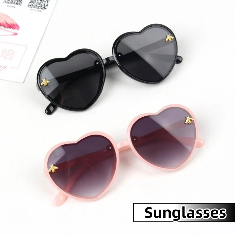 

Children Fashion Heart Shape Frame Sunglasses Uv Protective Boys and Girls Treet Photography Cute Travel Outdoor Shades Eyewear