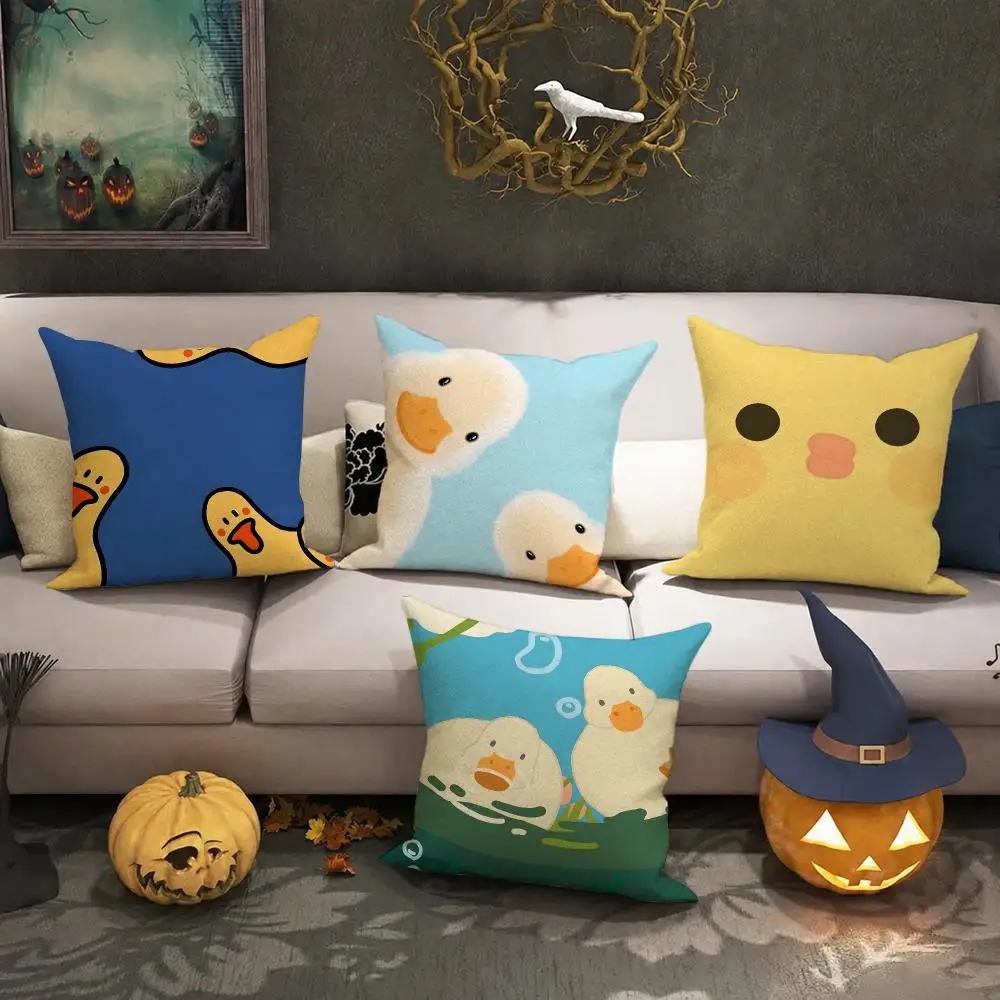 cute Duck Cushion Cover Halloween decoration trick or treat cushion cover, ghost, pumpkin head, bat decoration
