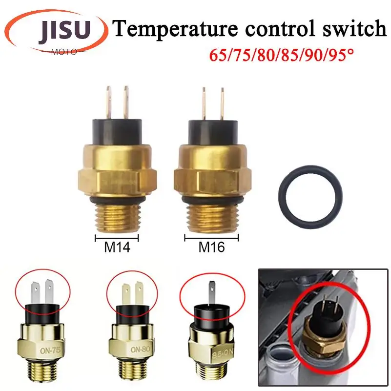 M14/16 Electric Radiator Coolant Temperature Thermostat Switch Temp Sensor 65/75/80/85/90/95℃ For ATV Quad Motorcycle Accessorie