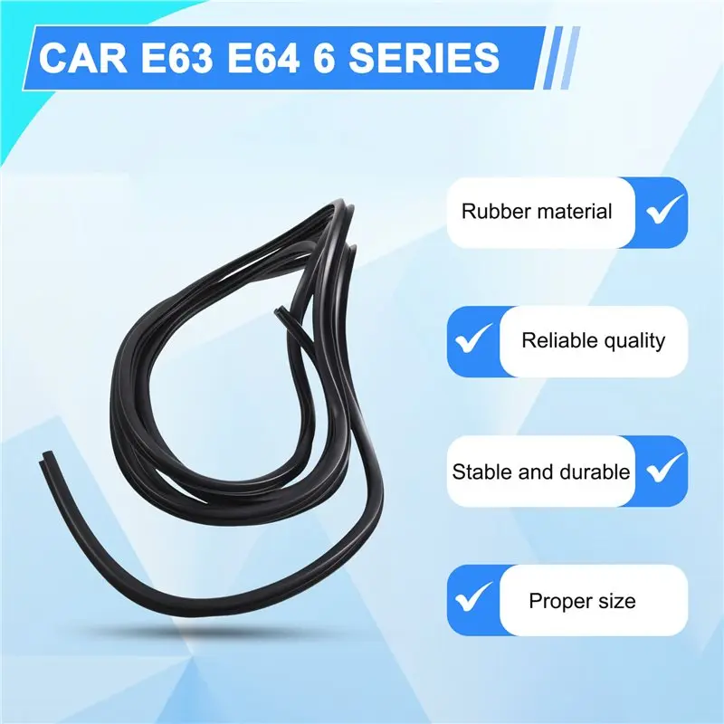 For BMW E63 E64 6-Series 645Ci 650I M6 Front Windshield Upper Trim Moldings Seal Part Number 51317008911-A97E view 2
