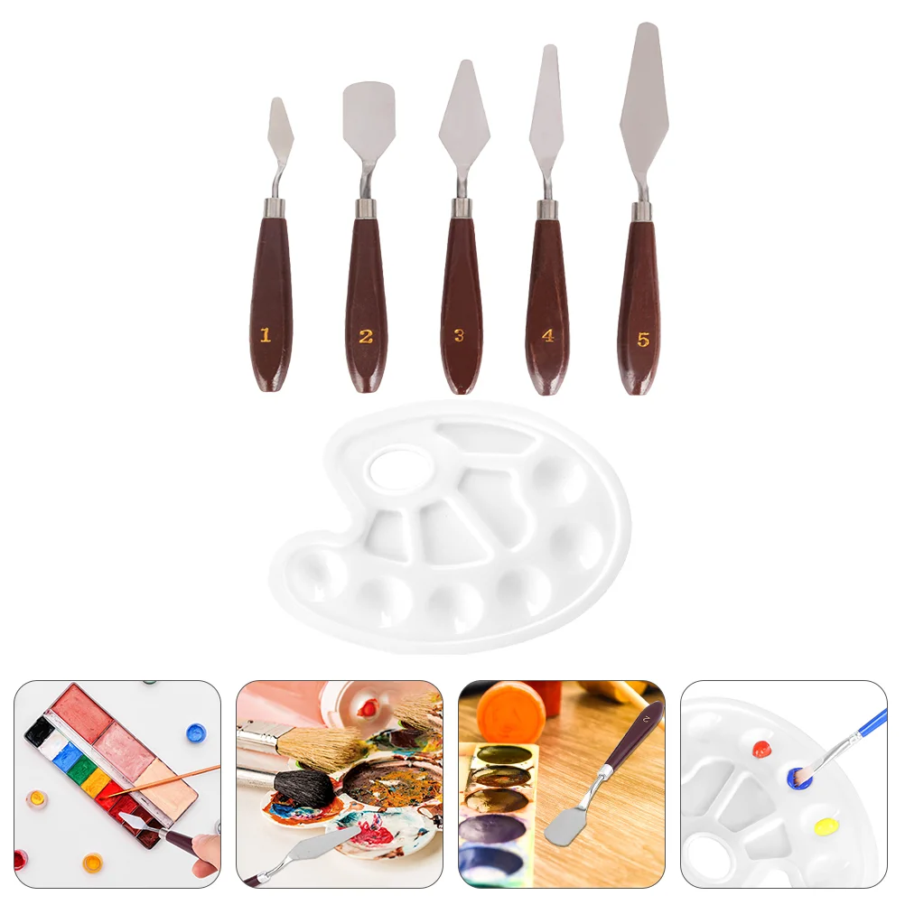 

6 Pcs Scraper Palette Oil Paint Tool Spatula for Pigment Spatulas Artist Tools Painting Tray