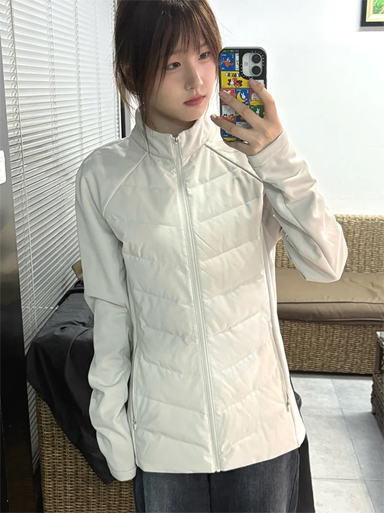 

American Sle Lightweight Thiened Du down Jaet Warmth oulder Banded Casual Sle Polyester Fiber Coat for Men And Women