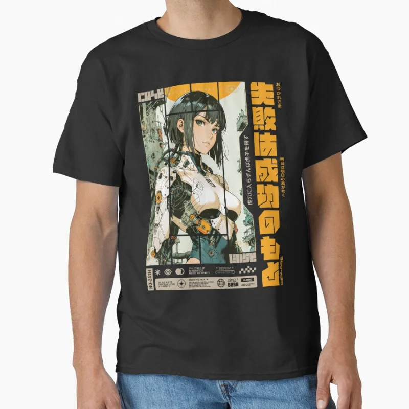 

anime cyborg girl Ghost In The Shell Cyberpunk Video game T shirt Large size Tops manga Graphic Print Cartoon tee Y2K Clothes