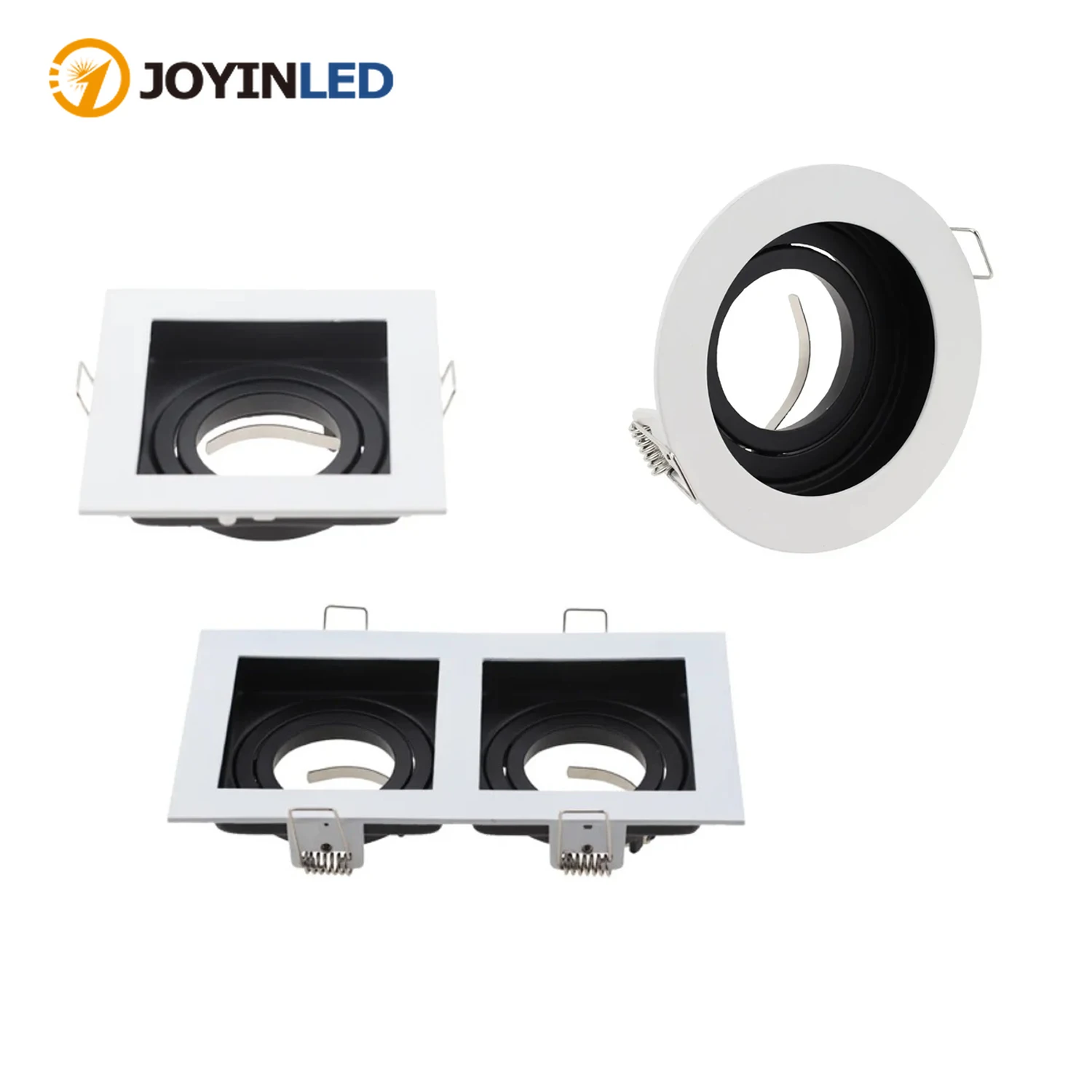 Spot lumineux encastré au plafond, rond et carré, en alliage d'aluminium, pour l'intérieur, 1/10 pièces, GU10 MR16