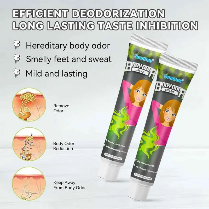 Body Odor Remove Cream Underarm Bad Smell Sweating Removal Armpit Refreshing Deodorant Cream Body Cleaning Care Remove Odor