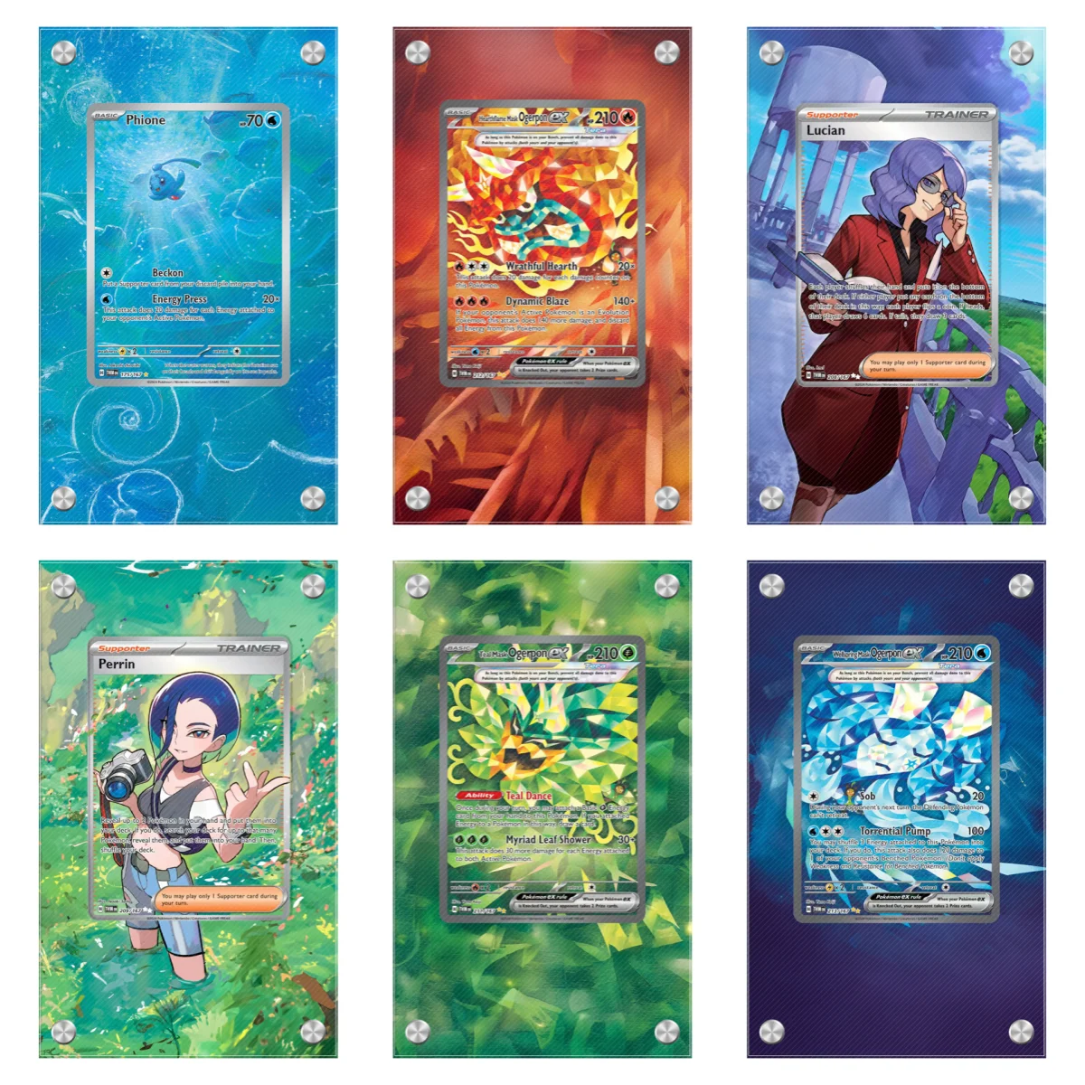 

Pokemon Phione Lucian Perrin Расширенная художественная витрина Коллекционная карта Расширенная картина Psa Аниме Стойка для выставки товаров без