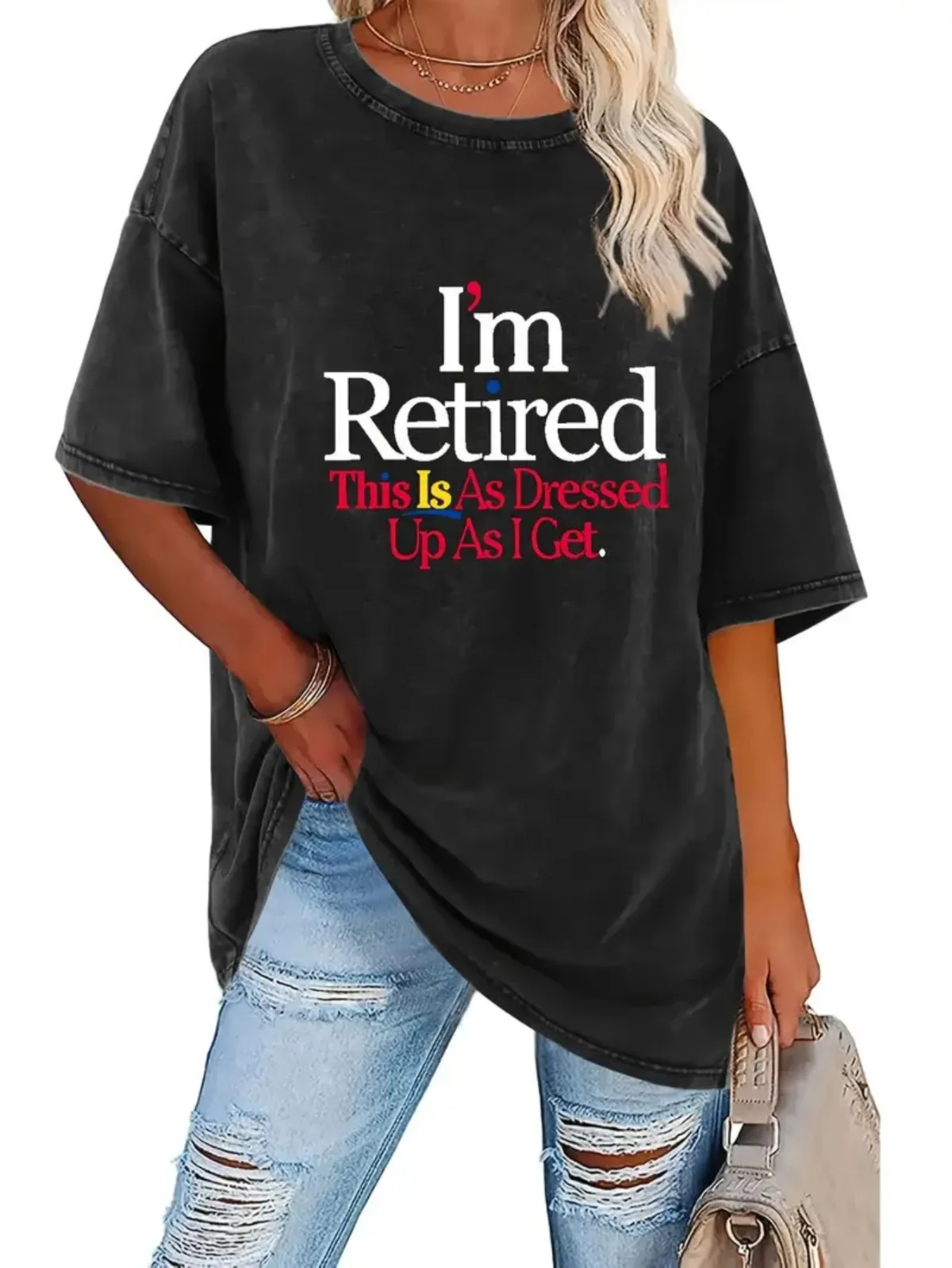 Moda casual feminina retro lavado algodão único laranja padrão abstrato dupla face impressa camiseta viagem ao ar livre urbano tops