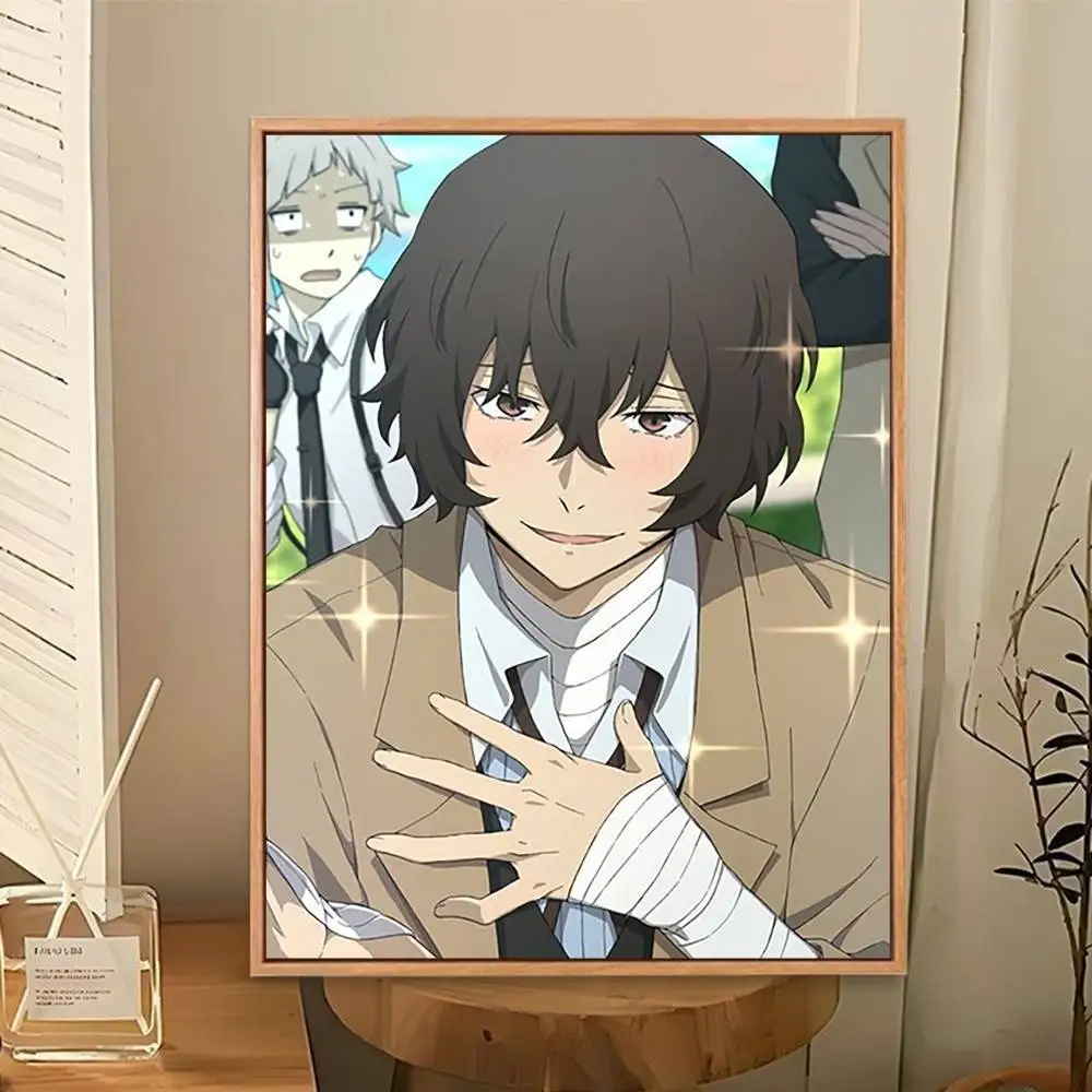 Bungo Stray Dogs O-Osamu D-Dazai   Poster Perfect Space Sticker Self Adhesive for Office Home Theater Wall Art Decor Fancy Gift