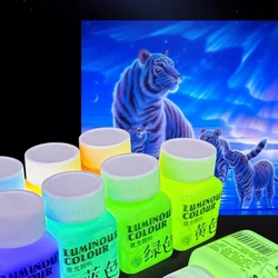 Acrylic Glow In The Dark Paint Diy Painting Luminous Pigments Waterproof Makeup Nails Clothes Shoes Liquid Fluorescent Paints