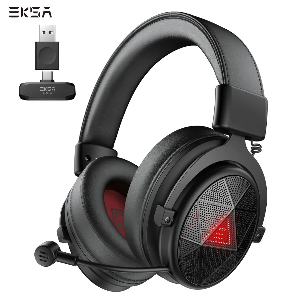 EKSA-E900 X 5.8GHz Wireless Headphones, 15ms Low Latency Gaming Headset Gamer, ENC Noise Cancelling Mic, for PC/PS5/Xbox/Switch