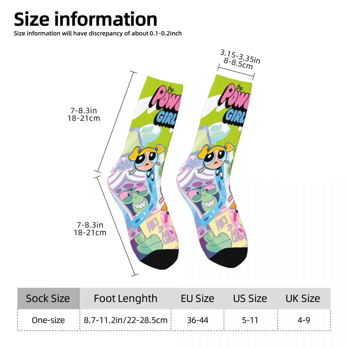 Calcetines de invierno de The power-puffs para niñas, Unisex, divertidos, transpirables, diseño de escalada, antisudor