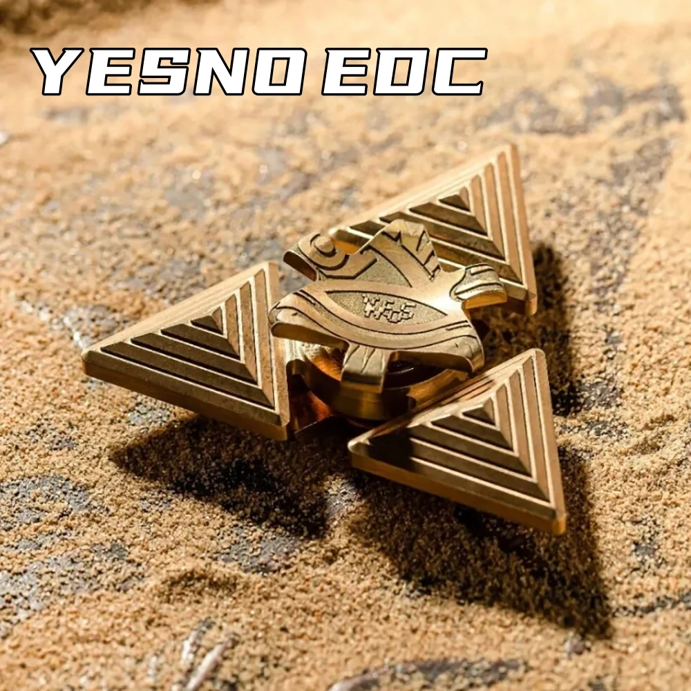 

YESNO EDC Ziggurat Brass Fidget Spinner: Оригинальный трехлопастной спиннер для взрослых, антистресс-гаджет