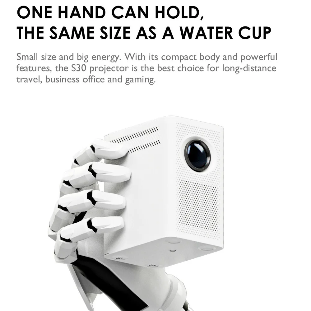 

S30MAX White Android 10.0 with WiFiand Bluetooth 9500L Projector Pocket Outdoor 4k Smart Portable Projector Theater Furniture