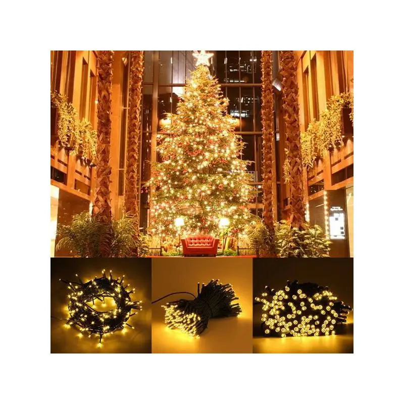 أضواء سلسلة خرافية مقاومة للماء بطول 164 قدم لتزيين الحديقة الخارجية