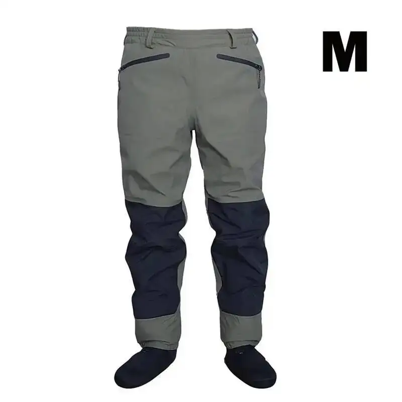 3-lagige, atmungsaktive, wasserdichte Wathose zum Fliegenfischen an der Taille, Strumpffüße, hohe Hose, Wathose, langlebige Entenjagd-Wathose