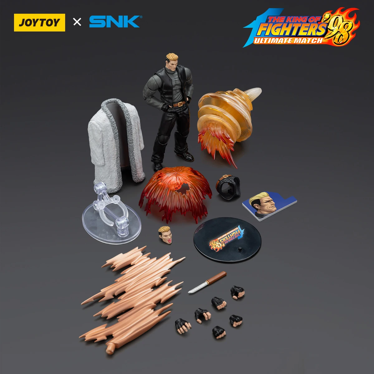 JOYTOY KOF 98 The King Of Fighters Blue Mary Action Figure 11cm Gearticuleerd afgewerkt model Vervangbare onderdelen Effectaccessoires