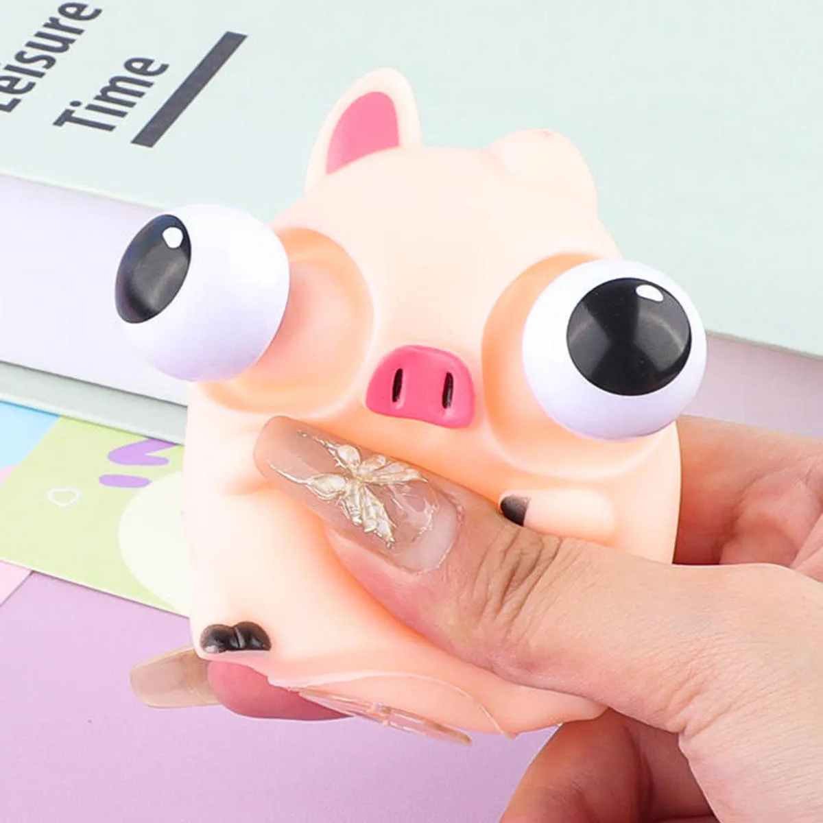 Lustiges Augapfel-Burst-Squeeze-Spielzeug, matschiges süßes Schweinchen, Zappelspielzeug für Kinder, Stressabbau, Antistress-Cartoon-Tier, sensorische Ball-Geschenke