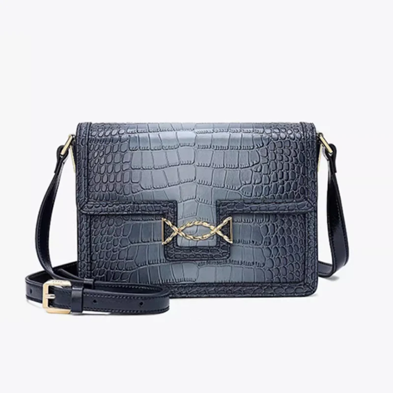 

Real cowhide leather bag crocodile pattern women shoulder bag high-end fashion luxury women's bag