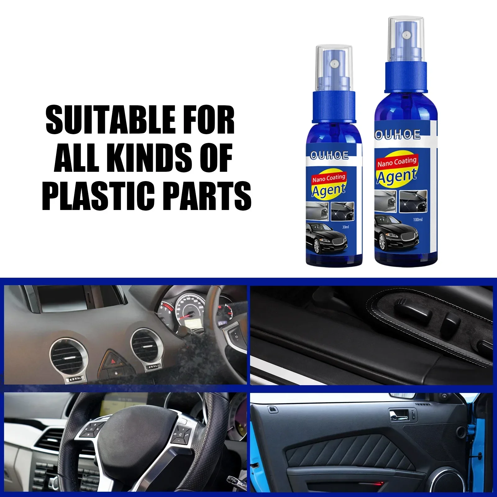 Car Plastic Restore Coating Agent Auto Plastic Rubber Exterior Repair Clean Refresh Restoration Agent Black Shine Seal Brighten