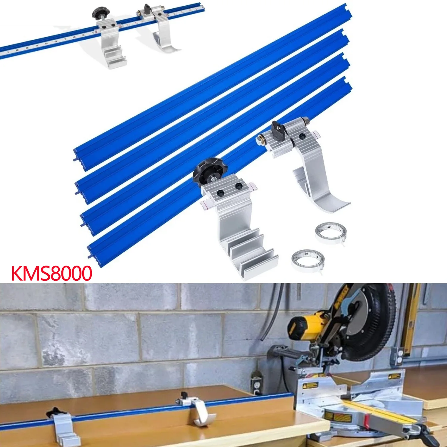 Kreg KMS8000 Precision Trak & Stops Kit - Track Guide for Miter Saw - Woodworking Saw Guide - Miter Saw Accessories