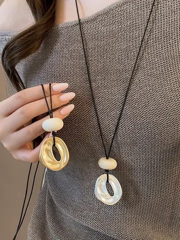 New Irregular Pendant Necklace for Women Exquisite Simple Rope Chain Long Necklace Adjustable Casual Versatile Accessories Gifts