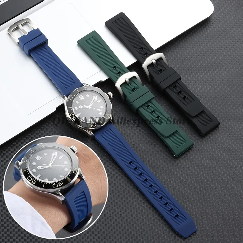Pulseira de Silicone Macia e Impermeável de 20mm 22mm com Liberação Rápida para Relógios Citizen Promaster Series - Universal Masculino e Feminino