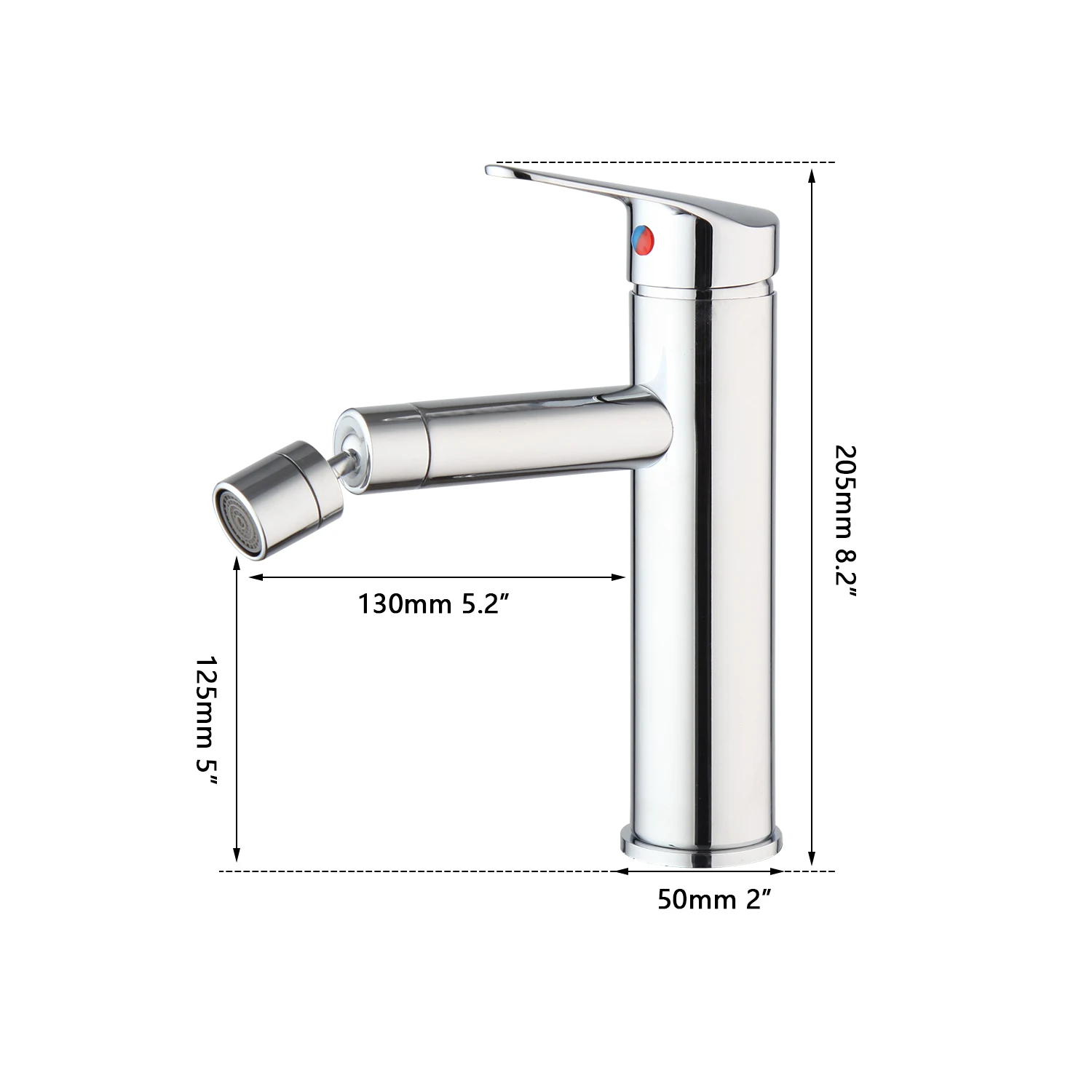 ZAPPO Bidet Faucet Single Handles Water Bathroom Sink Brass Single Hole Deck Mounted Water Mixer Tap 360 Swivel Spout