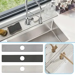 Faucet Absorbent Mat Silicon Kitchen Sink Splash Guard Drain Pad Water Splash Catcher Mats Countertop Protector Kitchen Gadgets