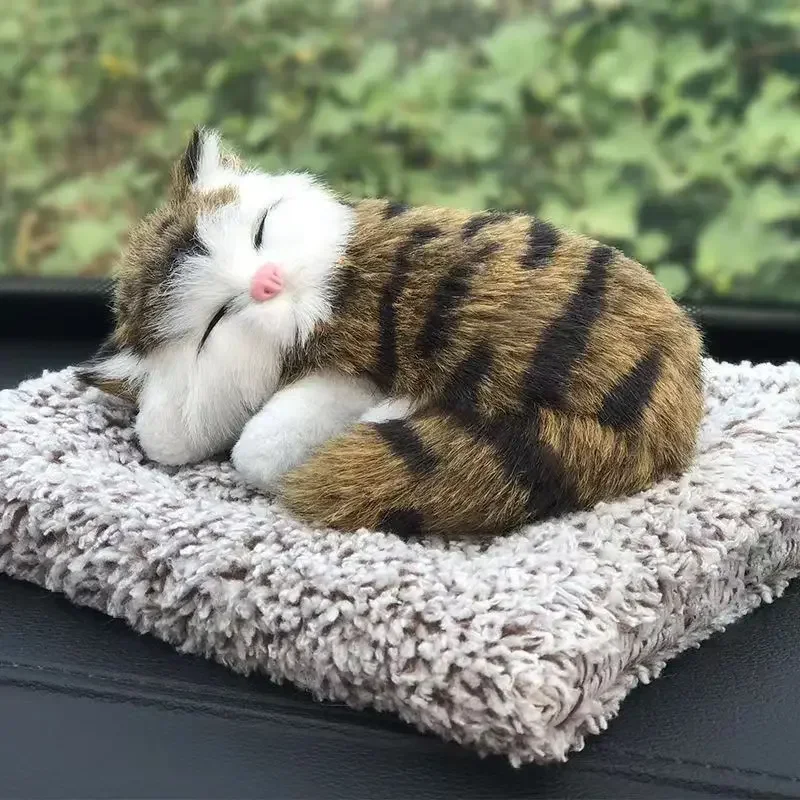 Simulierte Katze Plüschtiere für Kinder Kuscheltiere Schlafende Katze mit berührendem weinendem Klang Kinderzimmer Dekoration Geburtstagsgeschenk – Detail 2