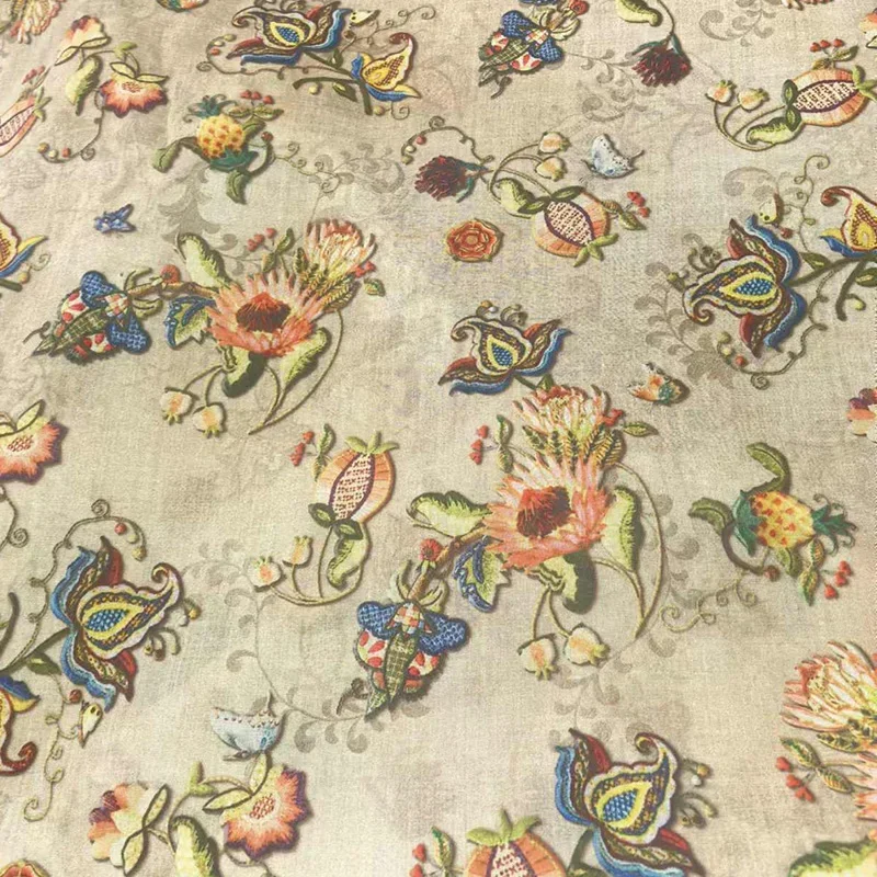 Рисунок 2 - 100% натуральная ткань рами с принтом