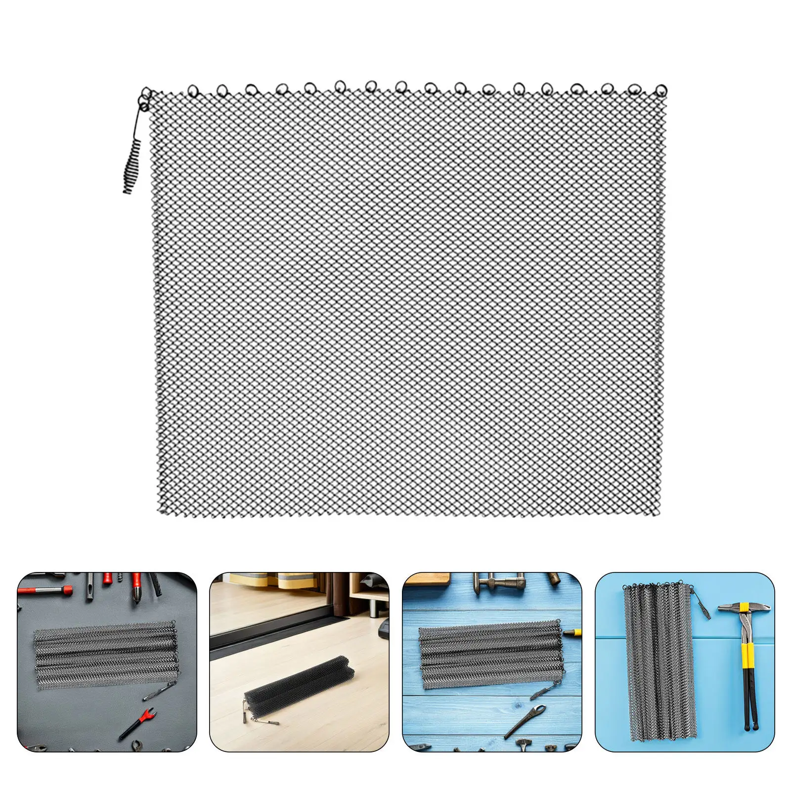 

2Pcs Fireplace Screen Mesh Curtain 21x24 Inch Heat Resistant Metal Hanging Panels Fire Safety Guard Decorative Hearth Protection