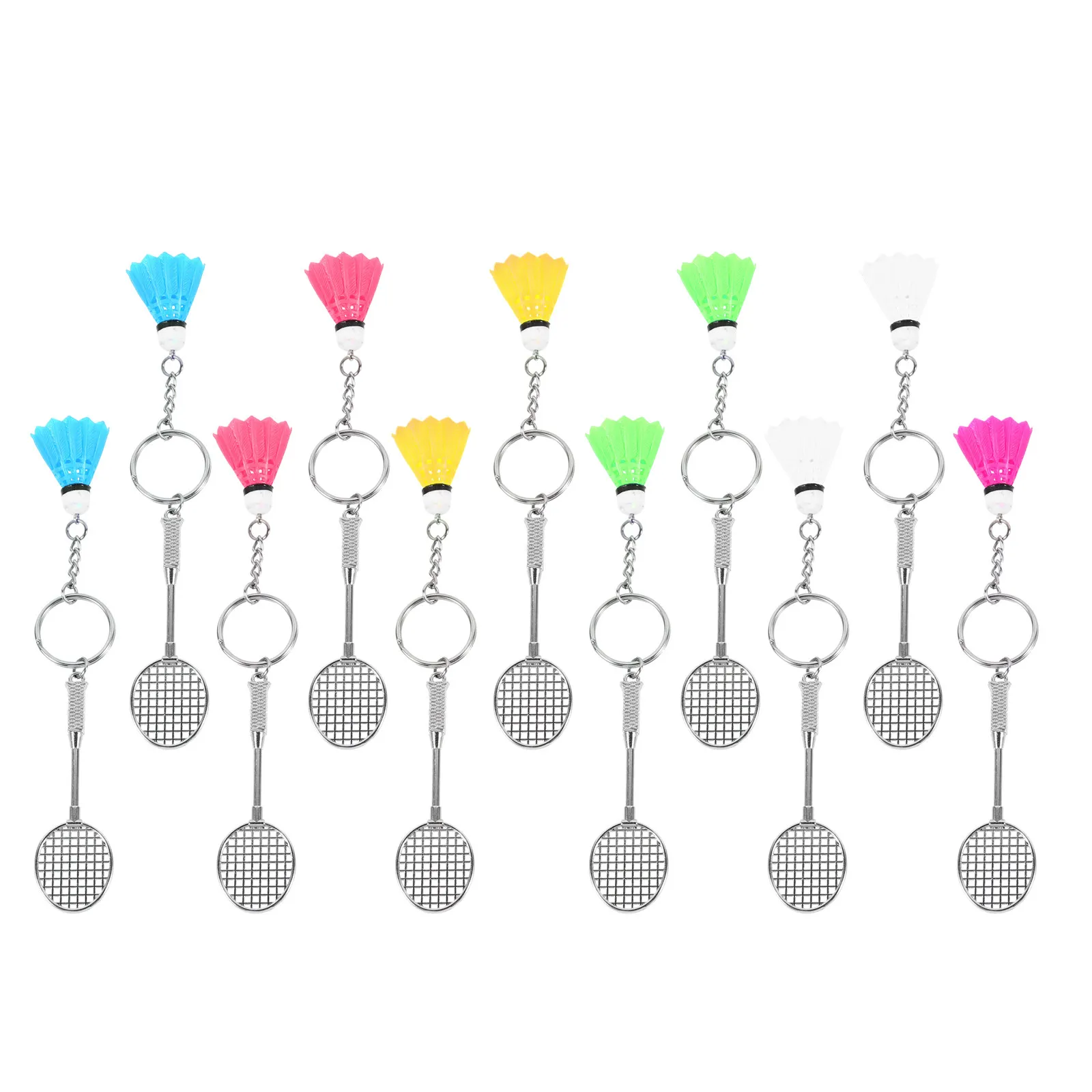 11Pcs Badminton Themed Keychains Miniature Pendant for Player Gifts Birthday Souvenirs Sports Event Favors Portable Compact