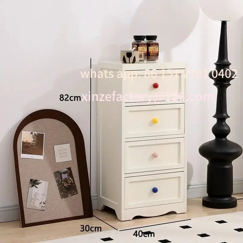 

Customizable komoda z 5 szufladami - wąska szafka nocna z litego drewna, oszczędzająca miejsce, wielofunkcyjna, w styl