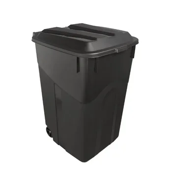 45-Gallon Heavy-Duty Black Wheelie Trash Can 1