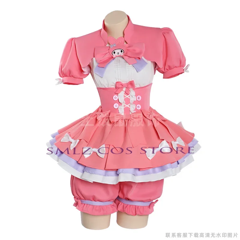 Lily Barrier Cosplay Game Identity V Costume Wig Cheerleader Rabbit Girl Uniform Pink Dress Party Role Play Outfit for Women