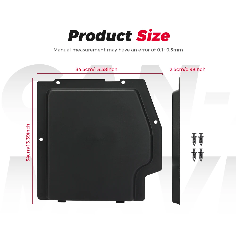 Black Plastic Battery Cover Kit For Can-am Maverick X3 Max R RR 4x4 XMR XDS XRC XRS DS RS Turbo DPS 900 HO 2017-2025 2/4 Door view 2