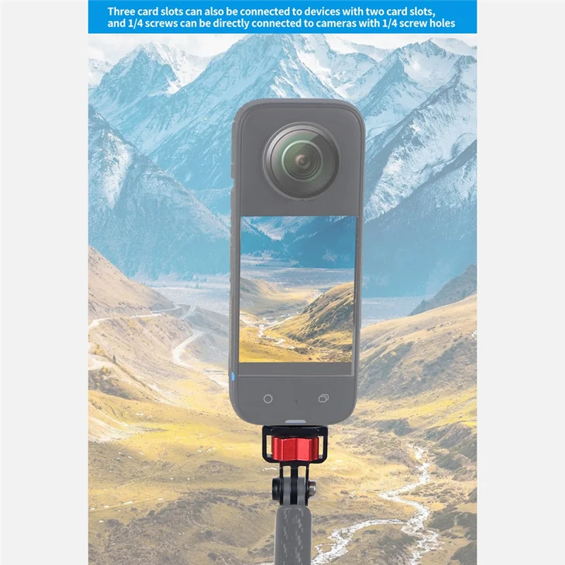 Solid For Upgraded 2Rd Gopro Three-Card To 1/4 Adapter Alai Positioning Disassembly Fixed Mounting Base,Black A Durable