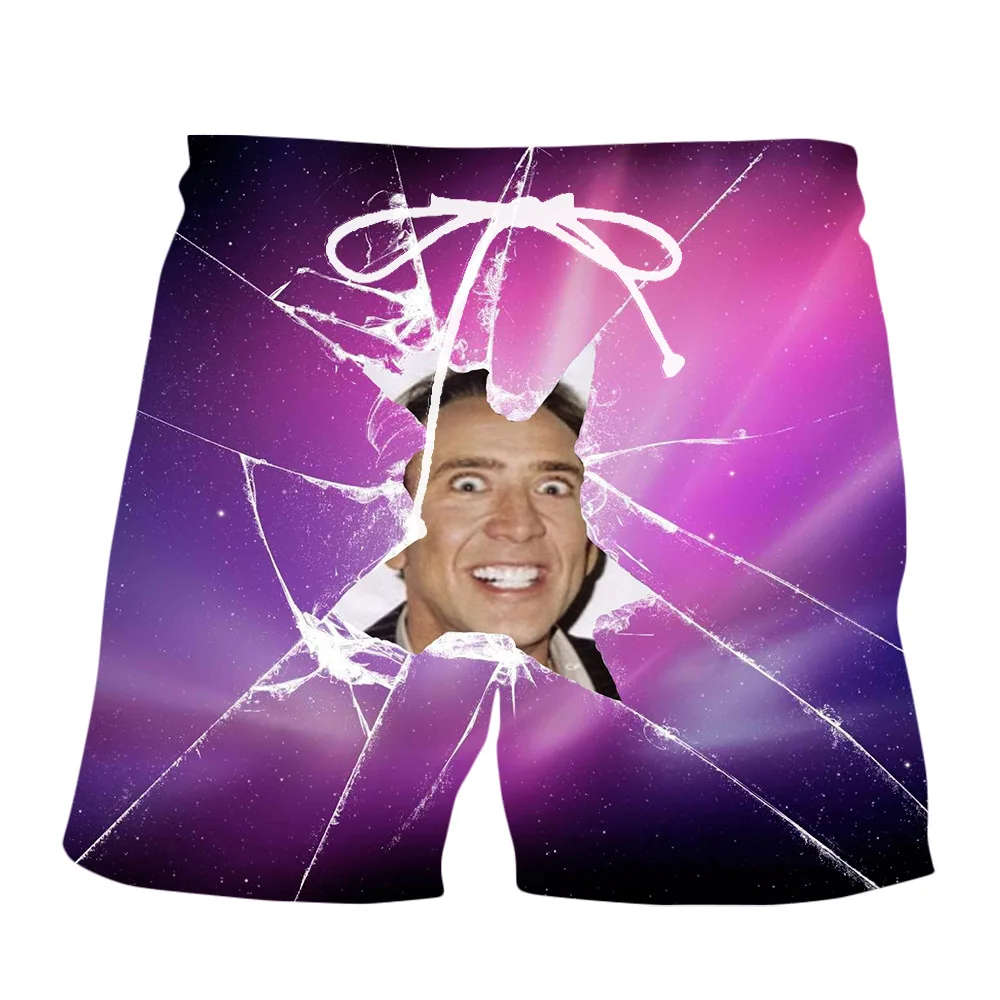 New3dprinting famoso ator nicolas cage moda masculina mulher fatos de treino crewneck hip hop shorts plus size S-7XL quatro estações casuais